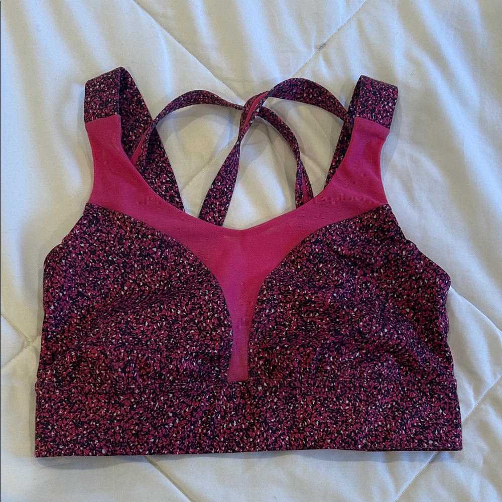 Lululemon Athletica Pink and Black Sports Bra